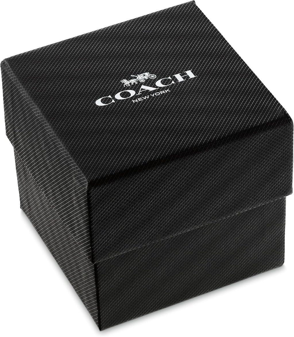 Reloj COACH Cass para mujer con cuarzo 2H – Caja cuadrada de acero inoxidable – Correa de piel de becerro – Accesorio elegante, regalo para ella 22m