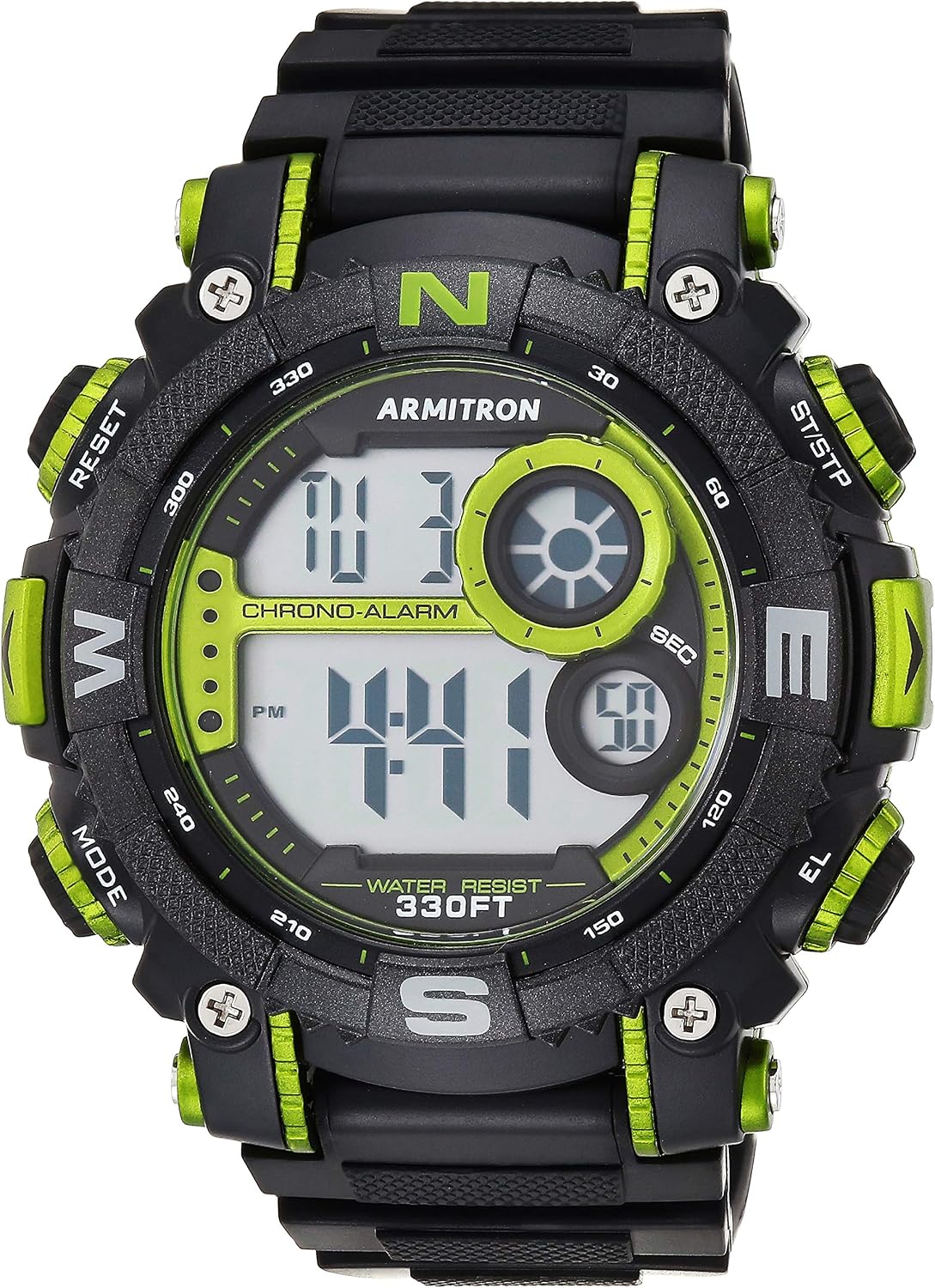 Reloj deportivo Armitron Sport con cronógrafo digital para hombre, correa de resina, 40/8284