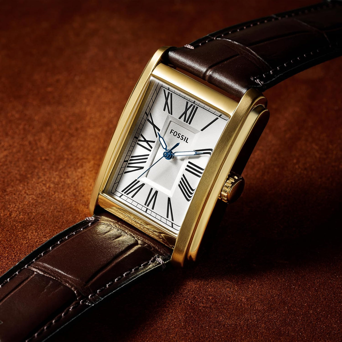 Fossil Reloj de tres manecillas de acero inoxidable de cuarzo Carraway para hombre