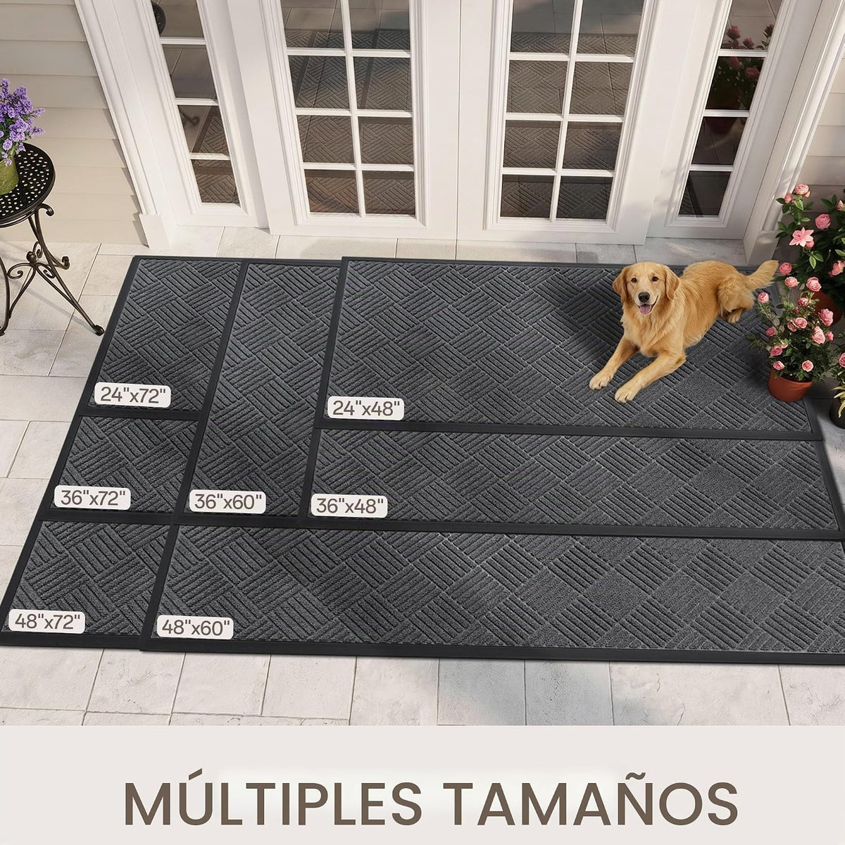 Amyracel Tapete para puerta delantera, 3 x 5 pies, resistente e impermeable