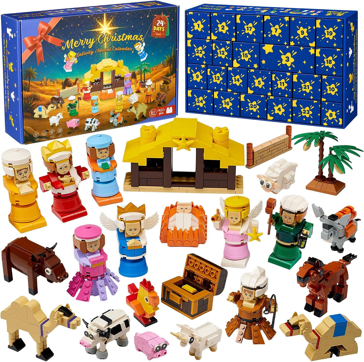 Calendario de Adviento de Nativity 2026 para niños, juego de bloques de