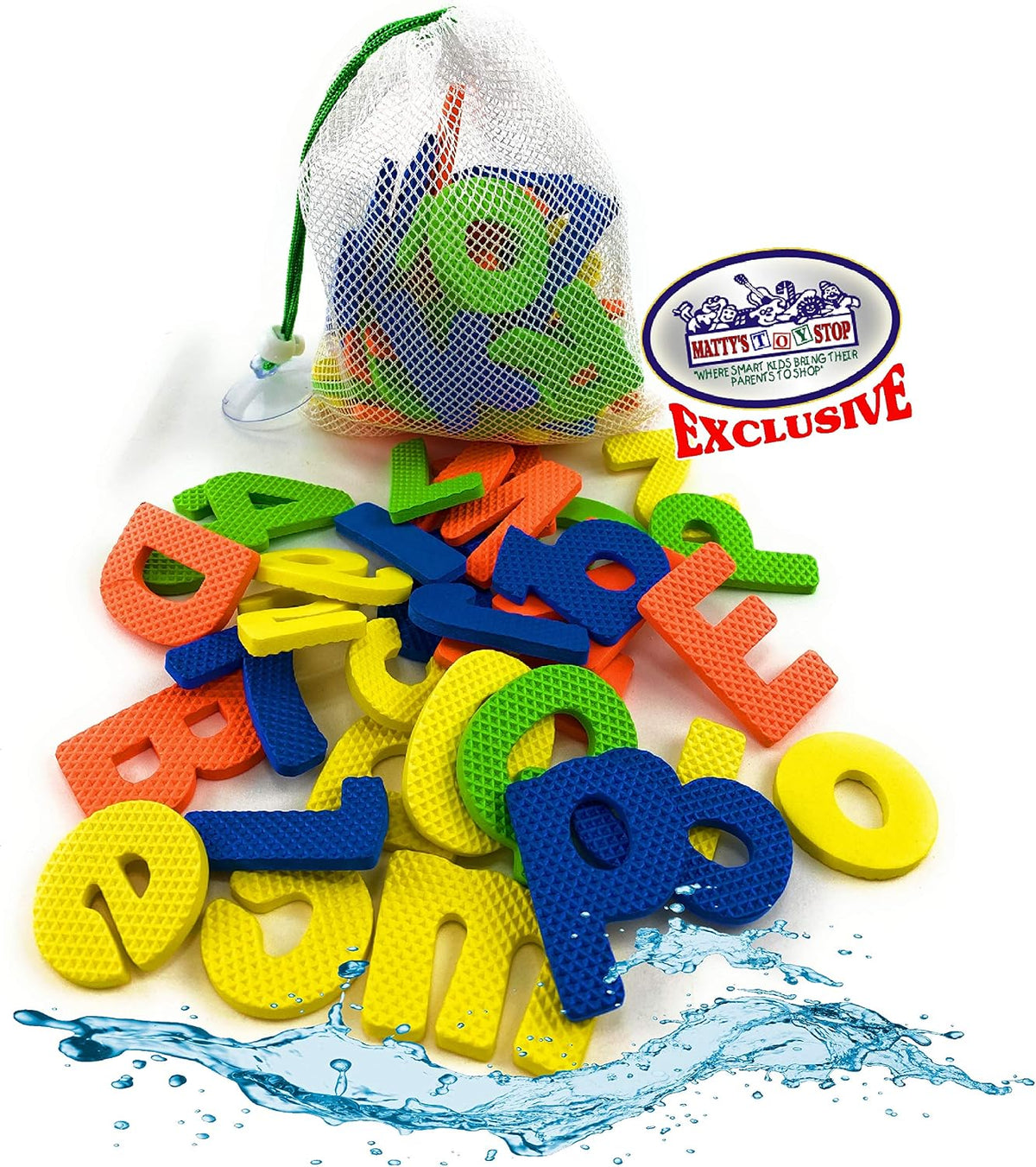 Juego de 119 juguetes de baño de Toy Stop de 119 piezas con pato de goma gigante, calcomanías de baño, espejos, crayones, esponja, mini animales, animales medianos, botes apilables, letras de espuma,