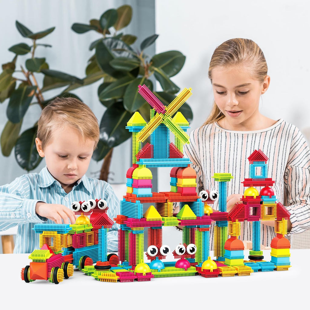 PicassoTiles 240 piezas de bloques de cerdas de erizo 3D STEM juguete de