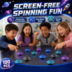 Tops giratorios LED intermitentes para niños, recuerdos de fiesta a granel y premios de aula (Galaxy - 100 piezas)