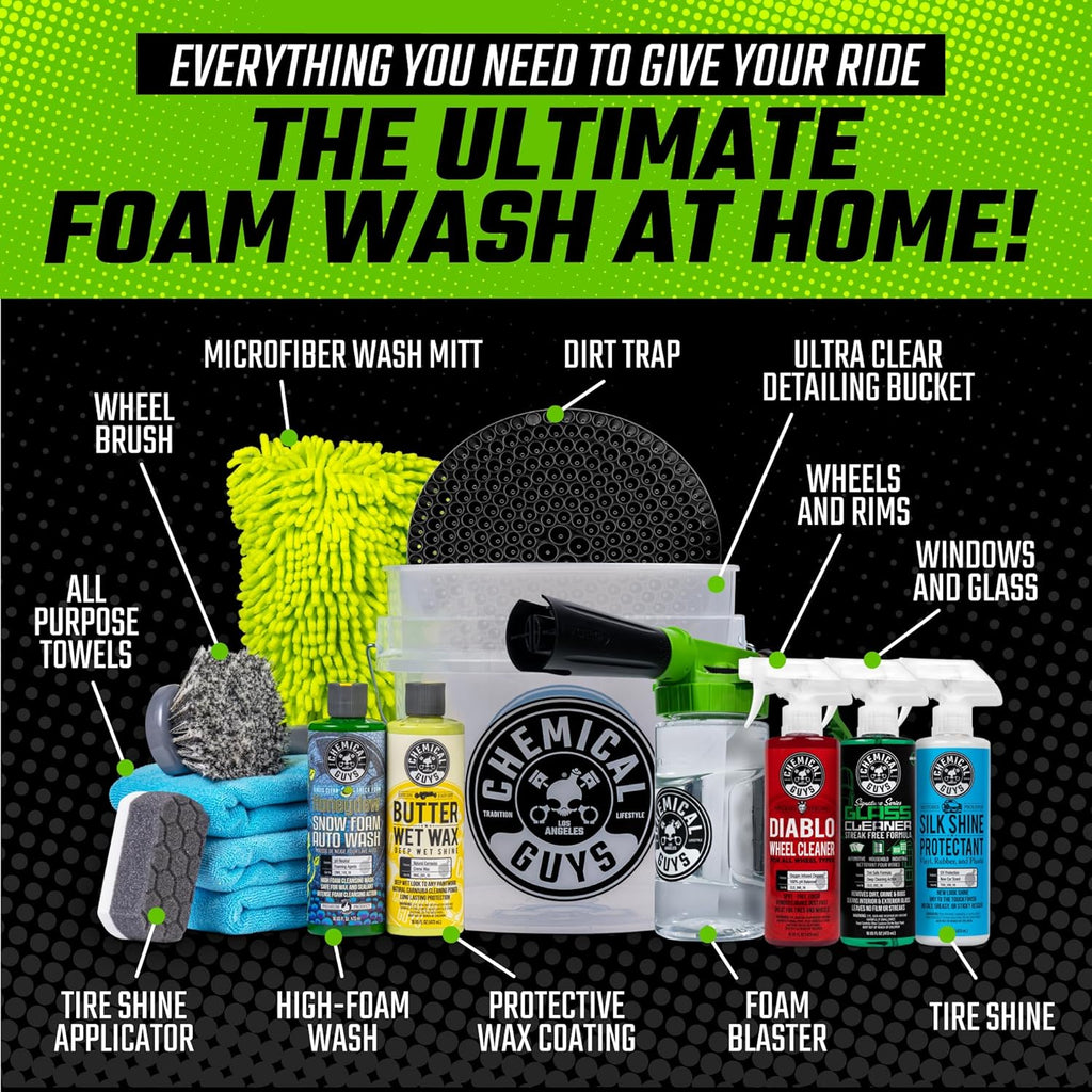 Chemical Guys - Kit Arsenal Builder de lavado de autos de 14 piezas con Foam Blaster 6