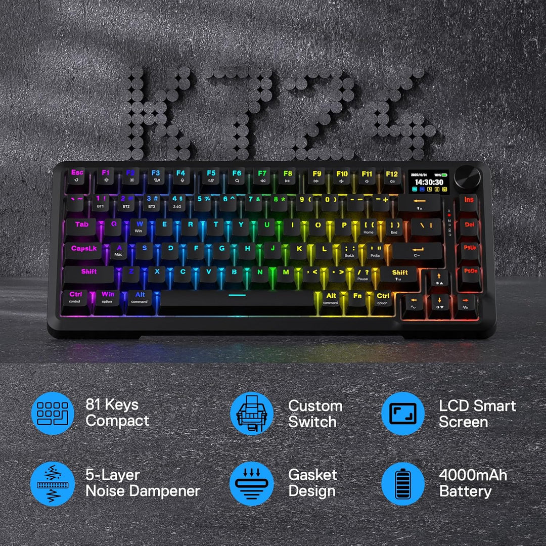 Redragon K724 PRO Wireless Gasket Gaming Keyboard w\/Hype Screen &a...