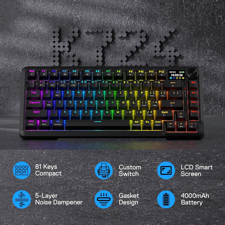 Redragon K724 PRO Wireless Gasket Gaming Keyboard w\/Hype Screen &a...