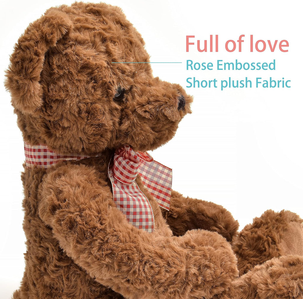 suepcuddly Oso de peluche posado de 20 pulgadas, lindo juguete de peluche para niñas y niños (marrón oscuro)