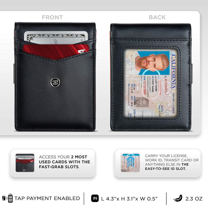 Suavell Billeteras delgadas para hombres. Cartera plegable minimali...