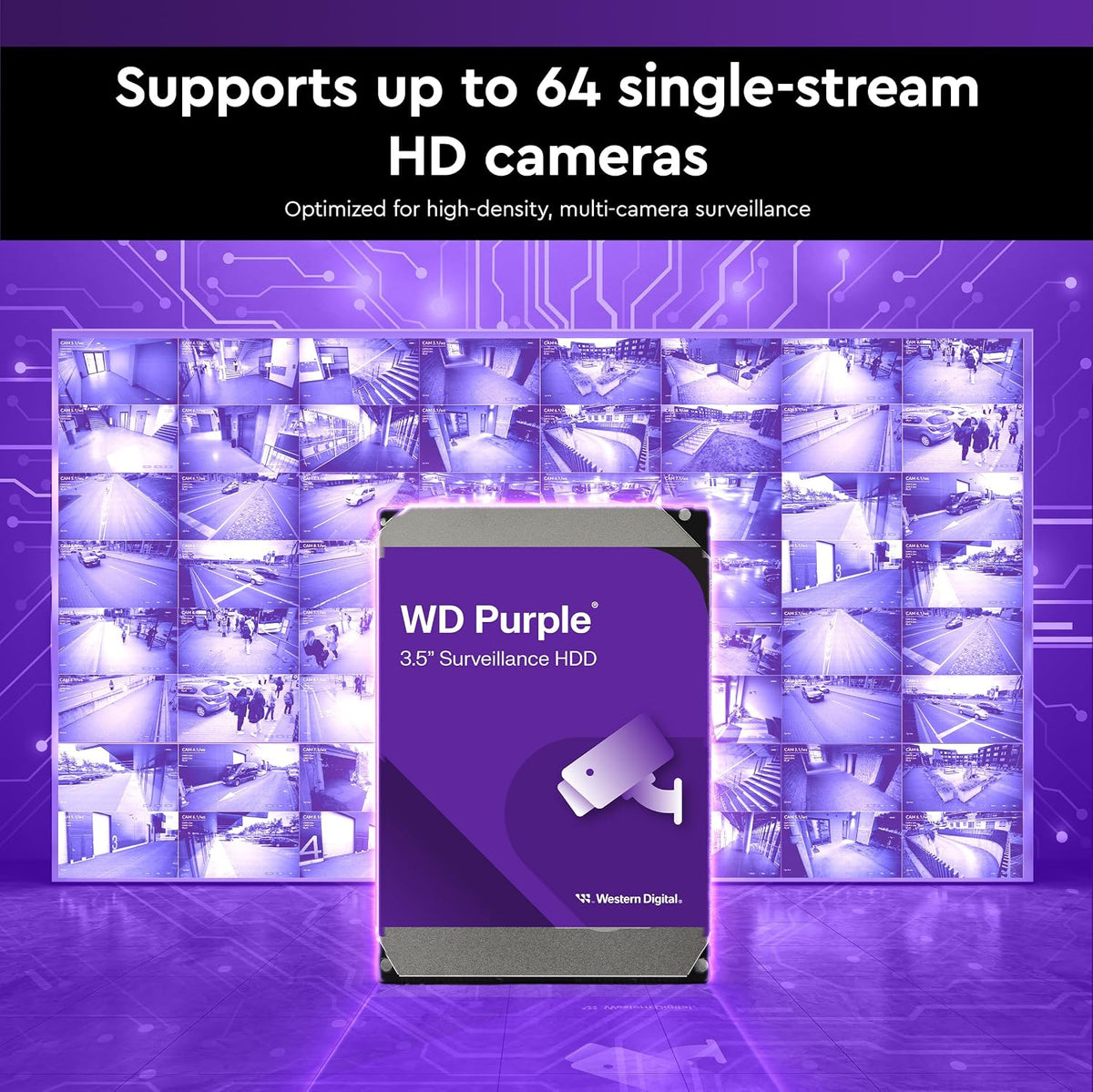 Western Digital - Disco duro interno de vigilancia WD Purple de 4 T...