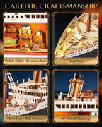 Rolife Rompecabezas de madera 3D modelo Titanic Kit de barco 19.5" 433pcs