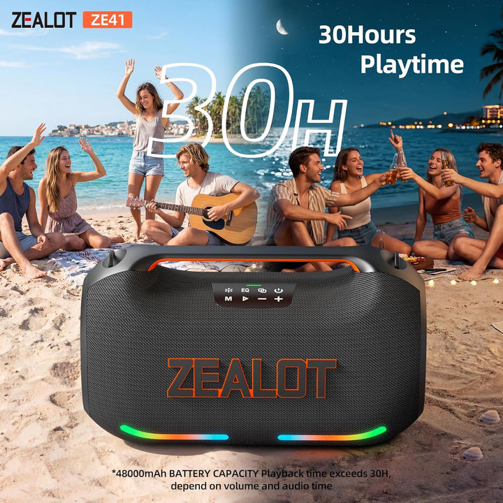 ZEALOT Altavoz Bluetooth portátil ruidoso, actualización de 350 W M...
