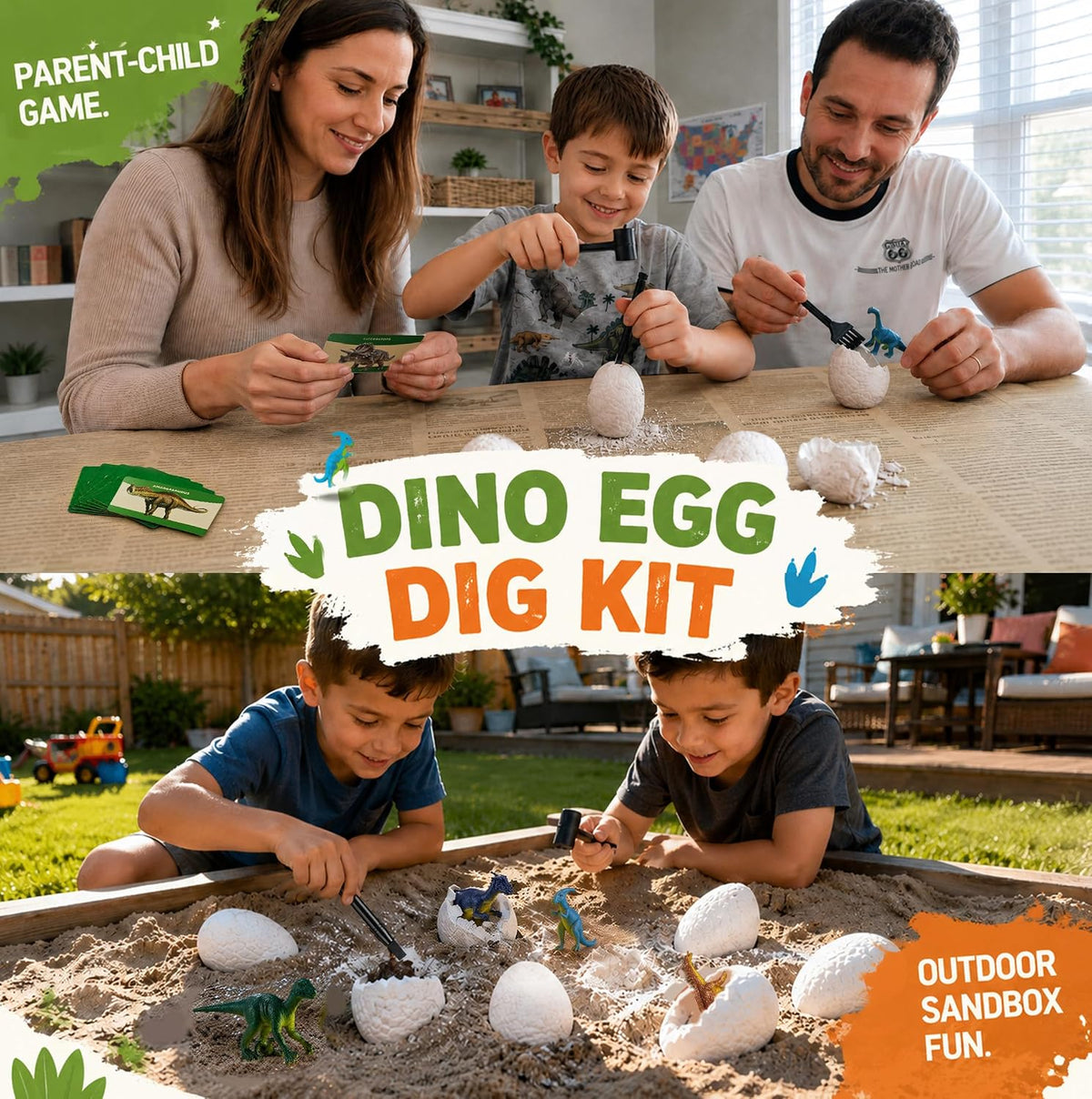 Kit de excavación de 24 huevos de dinosaurio con dinosaurios en el interior