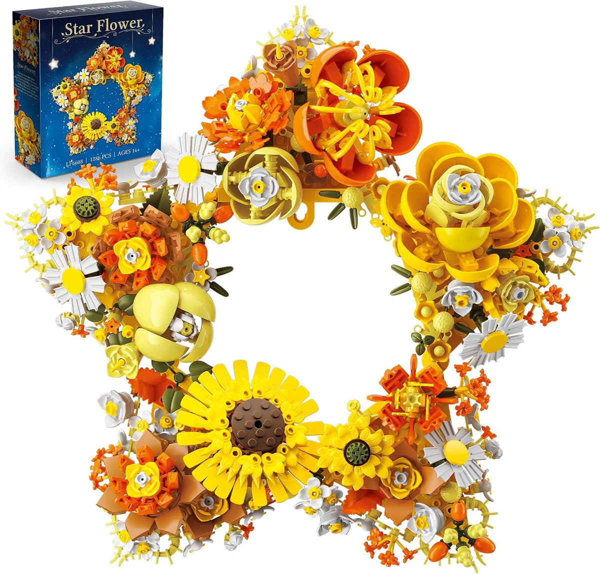 Botanicals Star Flowers Building Block Set, compatible con Lego