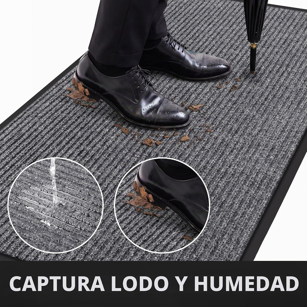 Tapete para puerta delantera, resistente e impermeable, tapete
