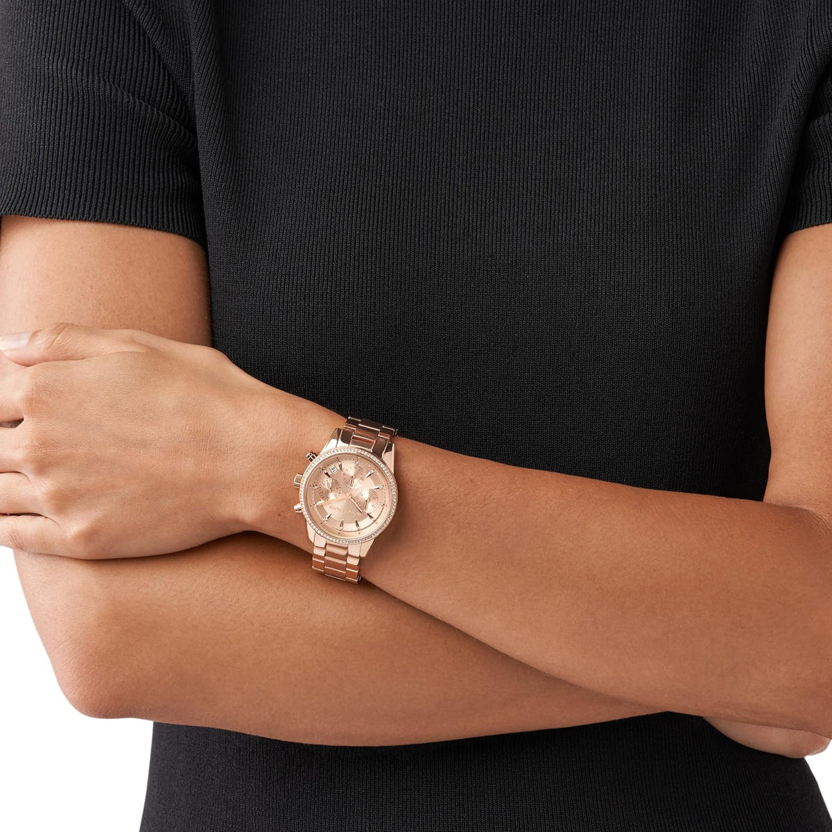 Michael Kors Bryant - Reloj cronógrafo para mujer de acero inoxidable y cristal pavé