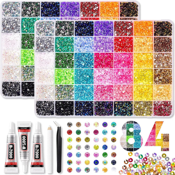Kit de 80000 piezas de diamantes de imitación de 0.118 pulgadas, 42...