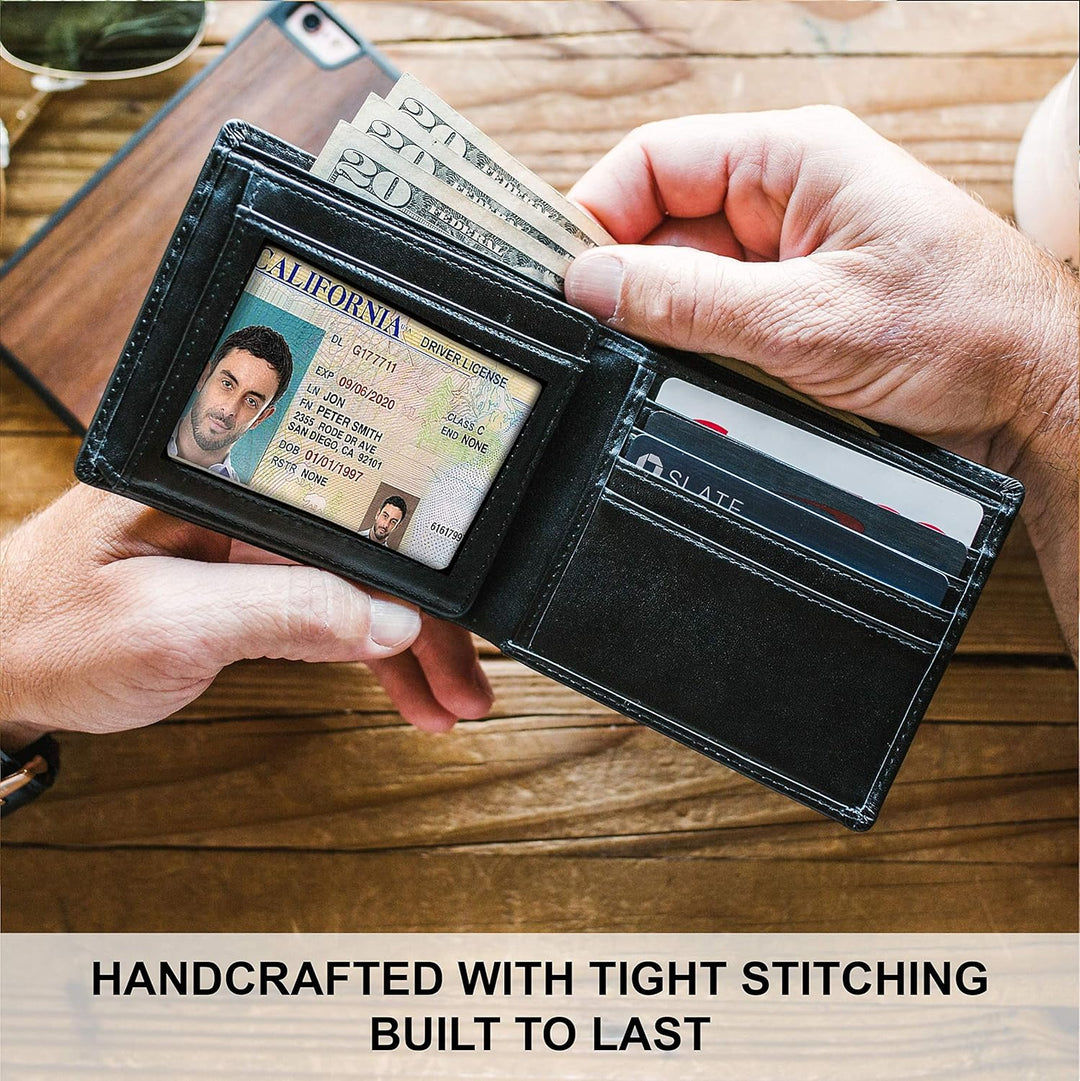 STAY FINE Carteras para hombres con bloqueo RFID | Billetera plegab...