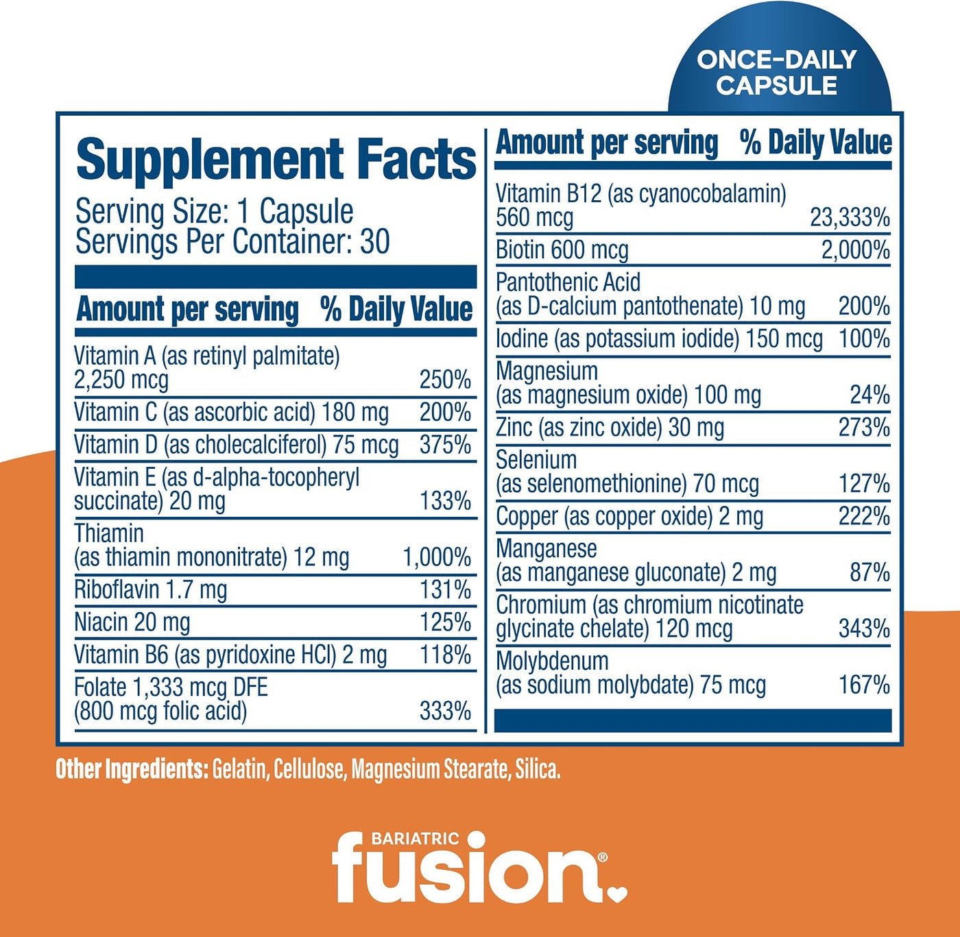 Bariatric Fusion Multivitamínico bariátrico sin hierro | 1 por día...