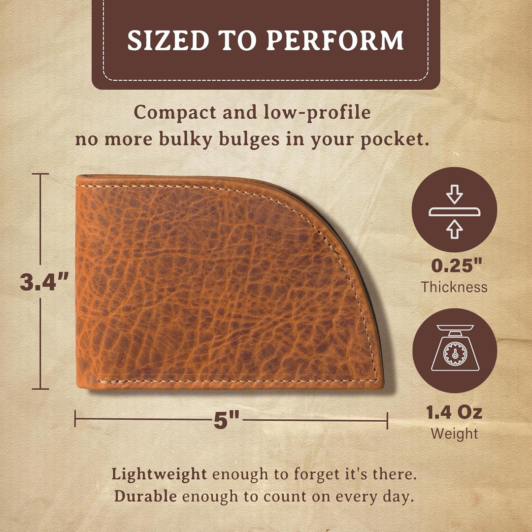ROGUE WALLET Carteras de cuero genuino de bisonte para hombre, dise...