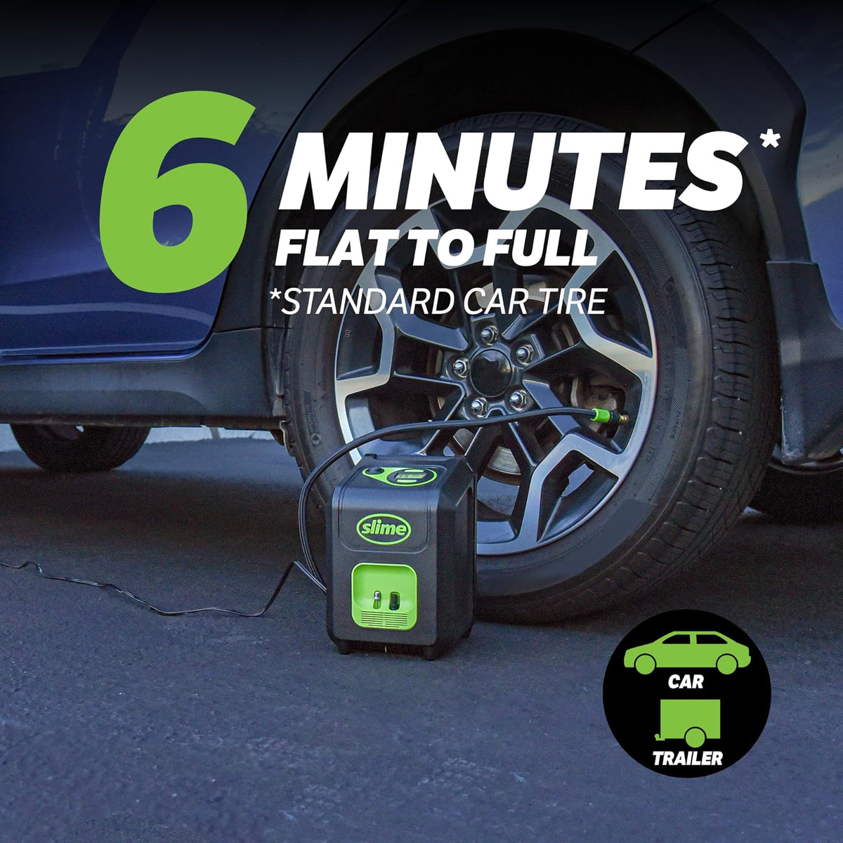 Slime 40052 Inflador de neumáticos, enchufe portátil para automóvil...