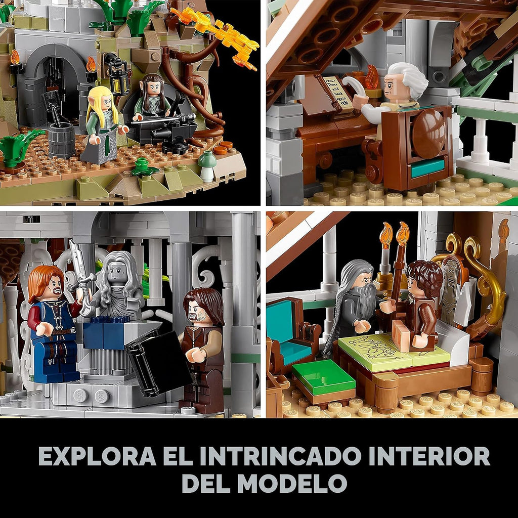 LEGO - Kit construcción Icons de Rivendell de El Señor de los Anillos para adultos, arma y muestra un valle de la Tierra Media con 15 minifiguras, gran regalo para fanáticos y amantes del cine, 10316