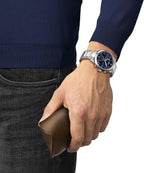 Tissot PR 100, cronógrafo de cuarzo suizo, 1.575 in, esfera azul, reloj para hombre