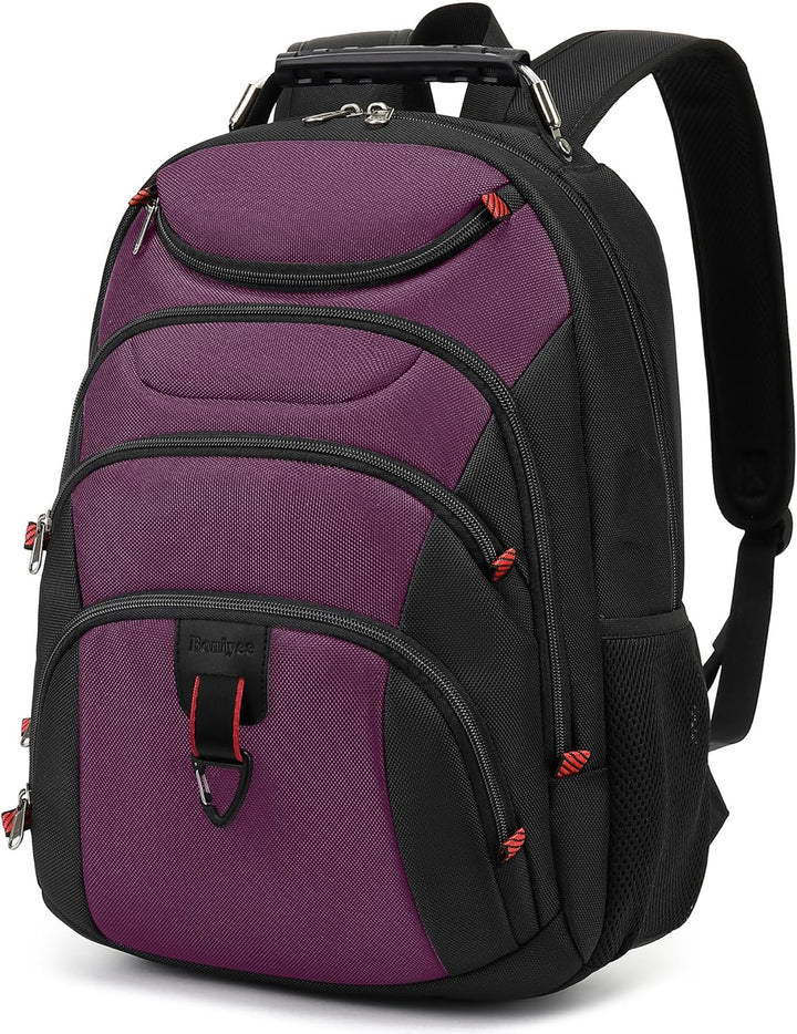 Mochila para laptop Boavan para hombre (Negro, 15.6 pulgadas), Viol...