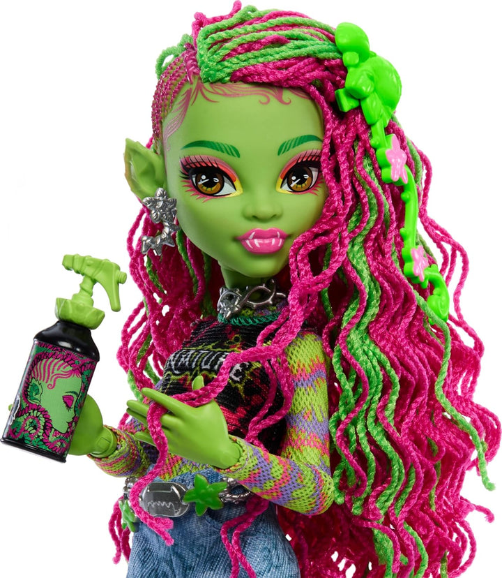 Muñeca Monster High Venus McFlytrap, monstruo planta con mascota ga...