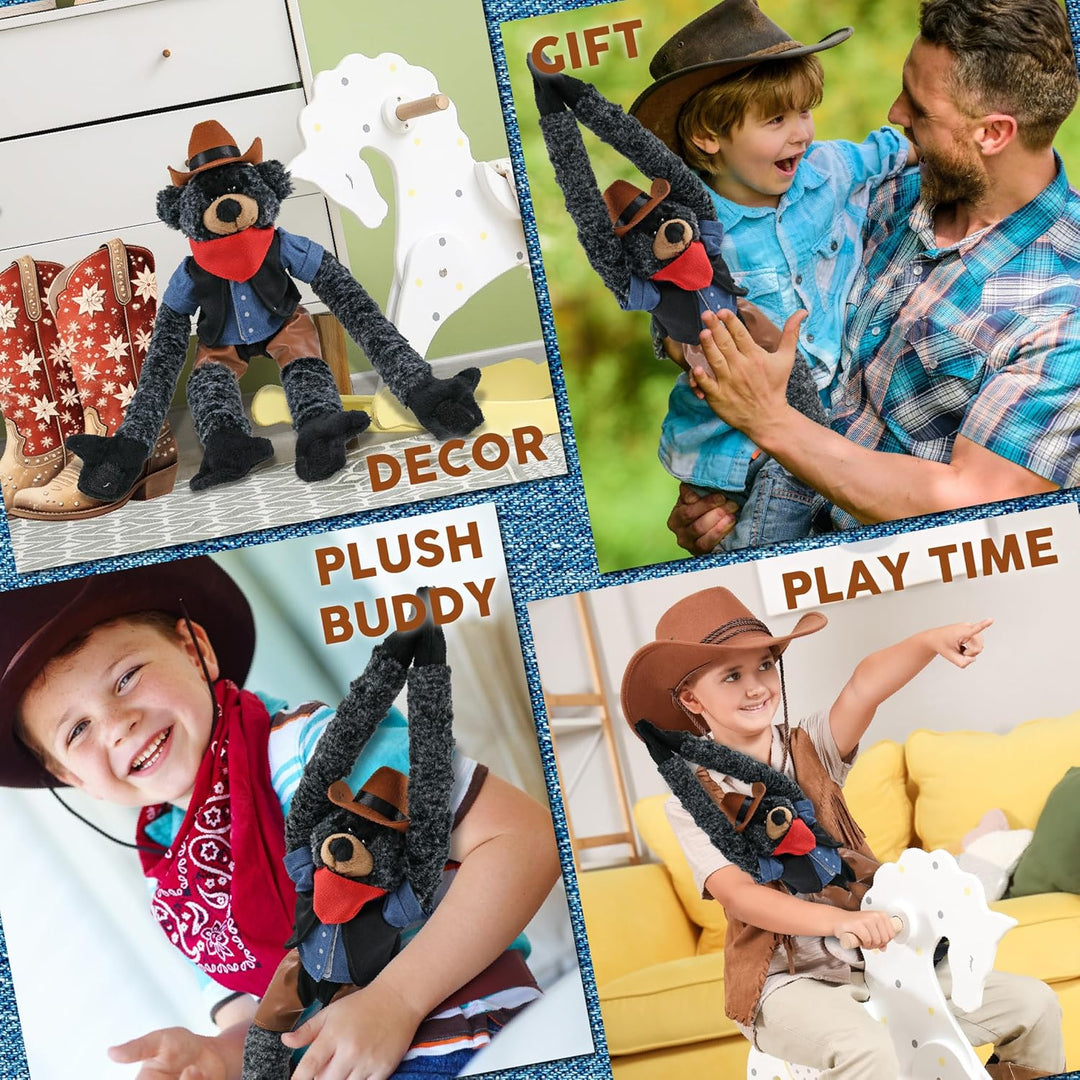 DolliBu Long Arms - Peluche de oso negro con