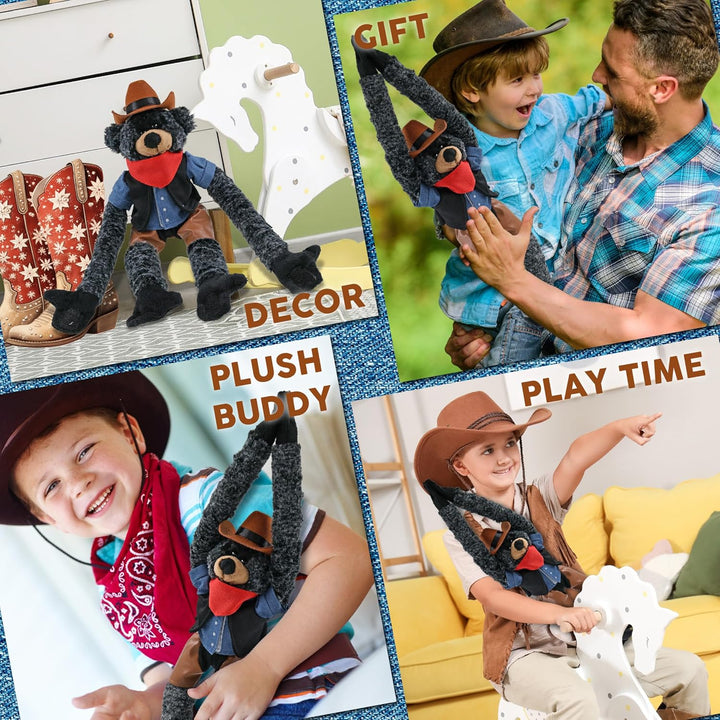 DolliBu Long Arms - Peluche de oso negro con