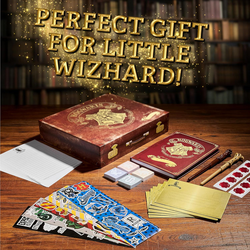 Set de papelería de Harry Potter para niños, adolescentes y adultos con varitas, bolígrafos, cuadernos, pegatinas, notas adhesivas, artículos escolares, diarios, regalos de escritura para niños