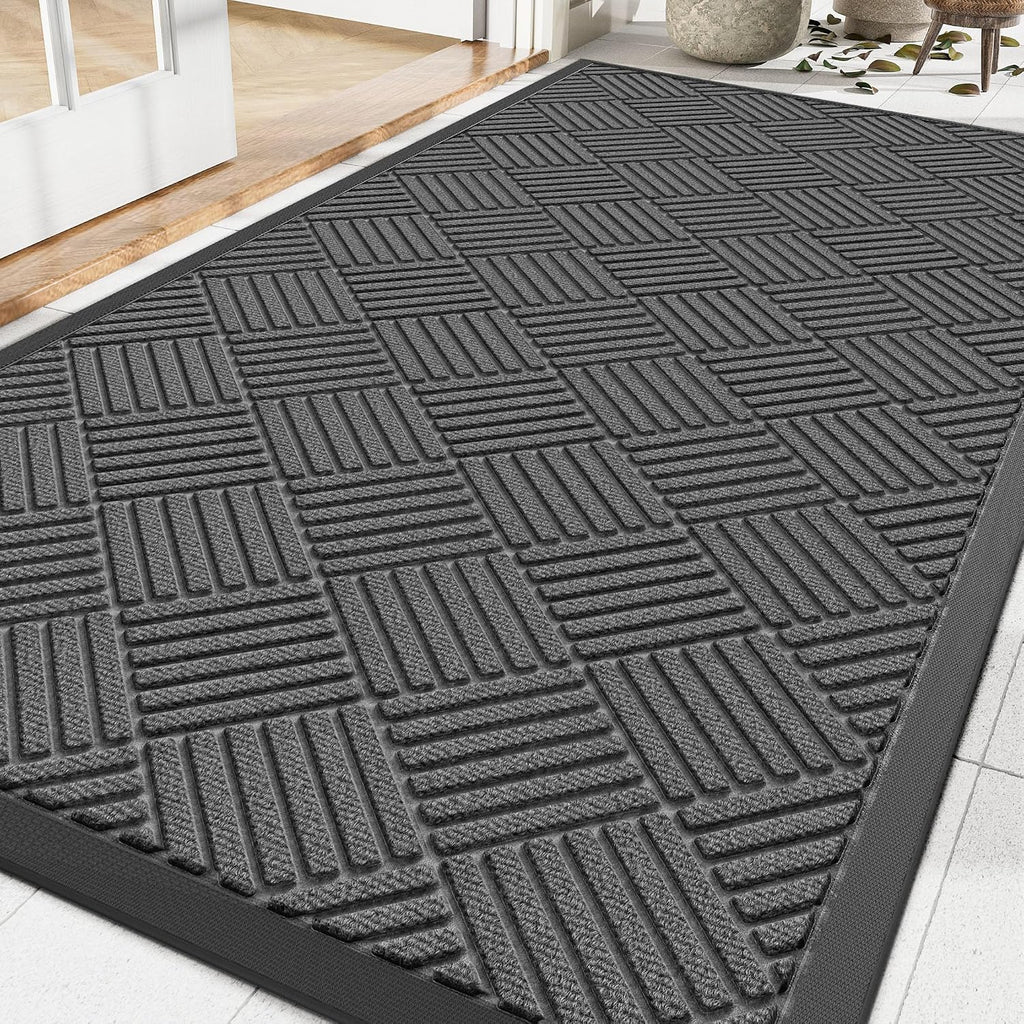 Amyracel Tapete para puerta delantera, 3 x 4 pies, resistente e impermeable