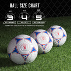 GoSports Premier balones de fútbol - Venta individual o paquete de 6 - Tamaños 3, 4, 5, con bomba para balón