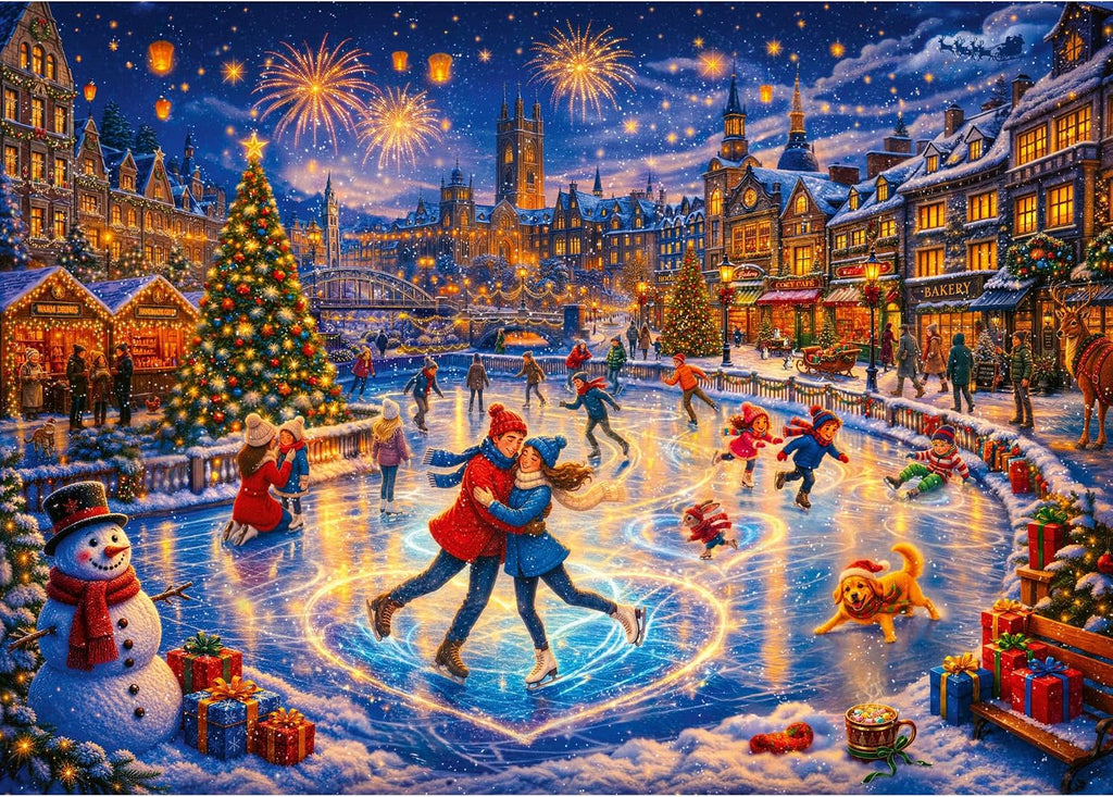Trefl Noche festiva de patinaje sobre hielo - Rompecabezas de 2000 piezas