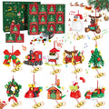 Calendario de Adviento 2026, adornos de Navidad, juego de construcción compatible con Lego, campanas colgantes, corona de Papá Noel, pan de jengibre, reno, 12 modelos
