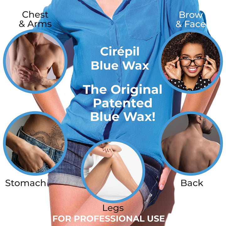 Cirepil - Azul - Bolsa de 28.22 oz \/ 800g de Perlas de Cera Dura -...