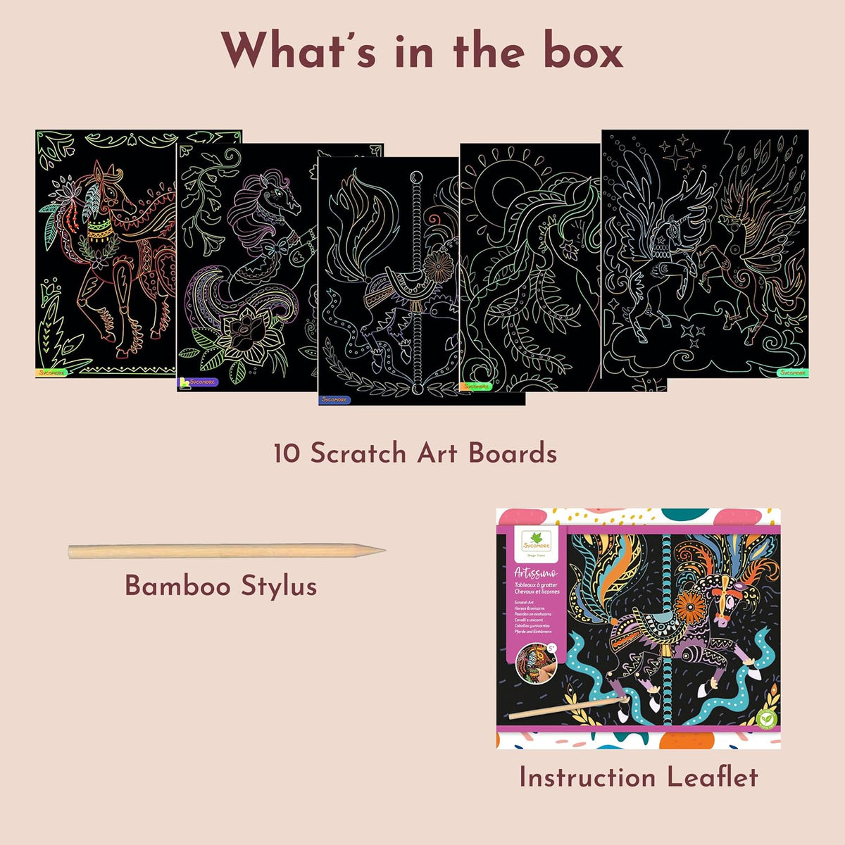 Sycomore ARTISSIMO-Scratch Hair Art y Unicornios, CREA014