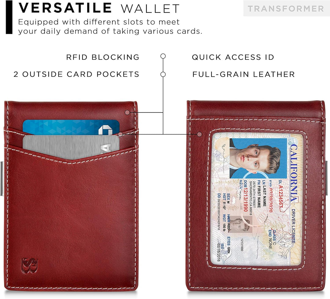 SERMAN BRANDS Money Clip Wallet - Mens Wallets slim Front Pocket RF...