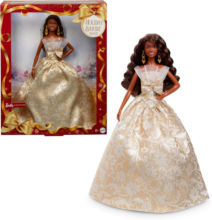 Barbie Signature 2025 - Muñeca de moda de pelo negro con vestido pl...