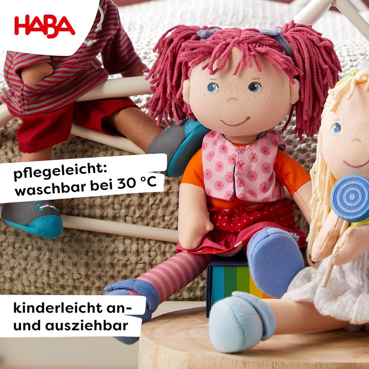 HABA Lilli-Lou Muñeca Blanda de 12 Pulgadas con Cabello Rosa en Col...