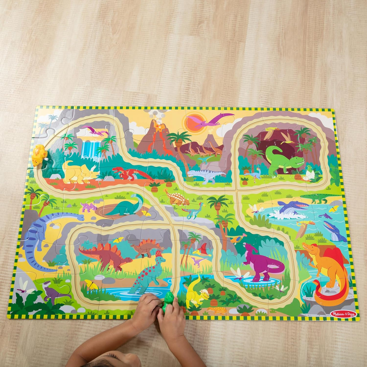Melissa Doug Dinosaur Adventure Tracks - Rompecabezas de