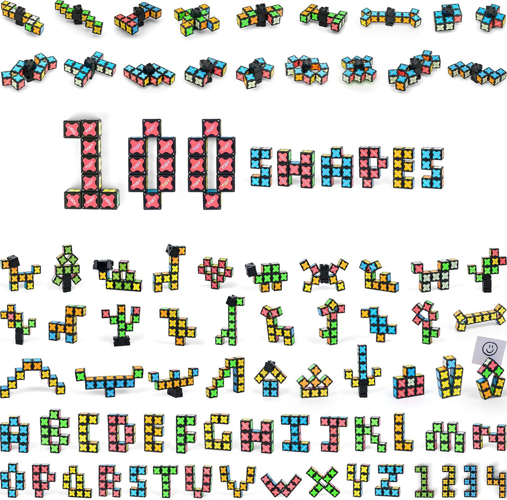 TOSY Magnet Fidget Spinner Mini - 8 Bloques, Juguete 3 en 1: Spinner transformable, Cubo Infinito, Cubo Rompecabezas 2x2, Alivio de Estrés, Bloques Magnéticos STEM Regalo de Cumpleaños para Niños/Varones/Mujeres/Adultos, Paquete de 4