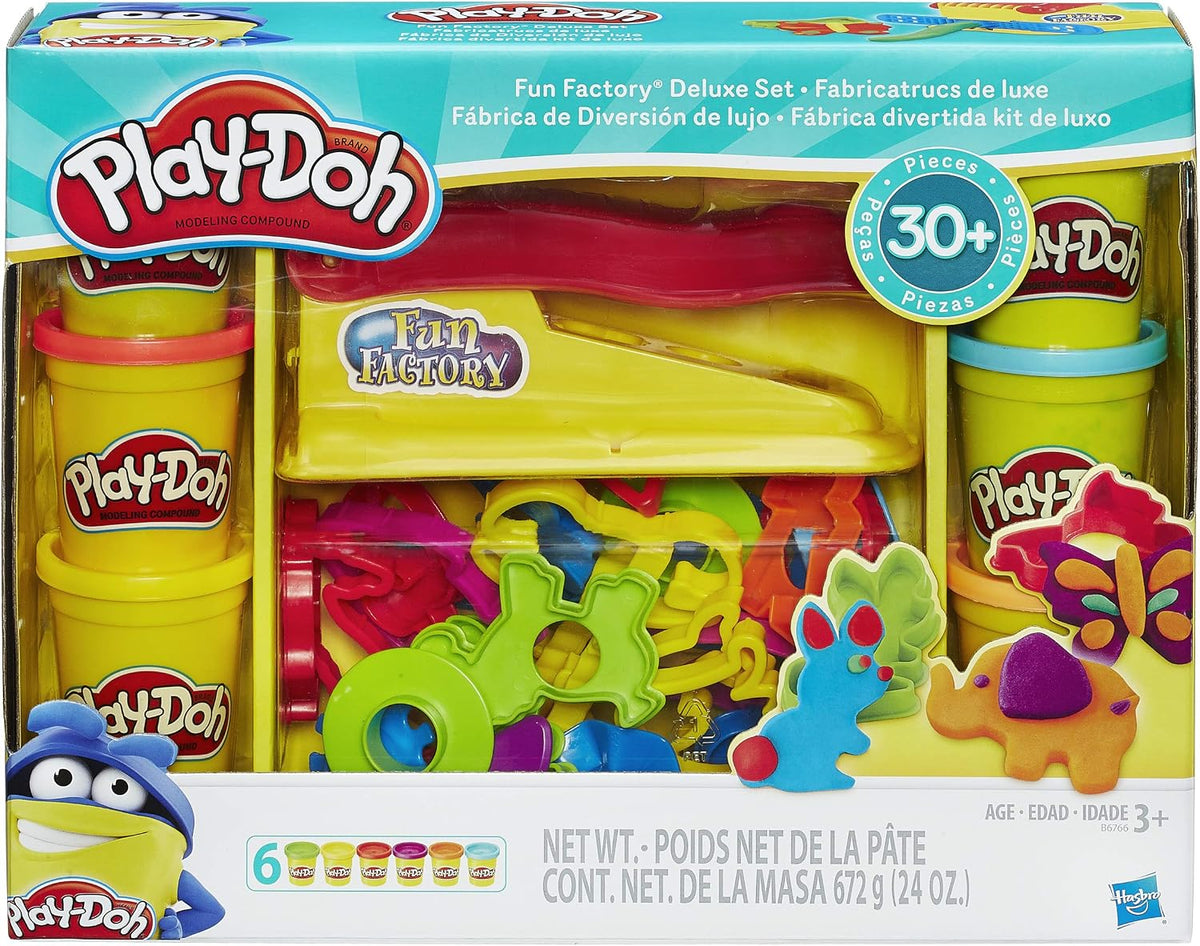 Juguete Play-Doh – Juego de diversión en la granja de lujo– Incluyen 6 tinas de modelos Play Doh compuestos.