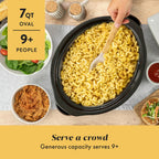 Crock-Pot Olla de cocción lenta manual de 7 cuartos de galón, tamaño familiar que sirve a más de 8 personas y se adapta a asados de 6 libras, gres extraíble con ajuste de calentamiento, apto para lavavajillas para una fácil limpieza, acero inoxidable