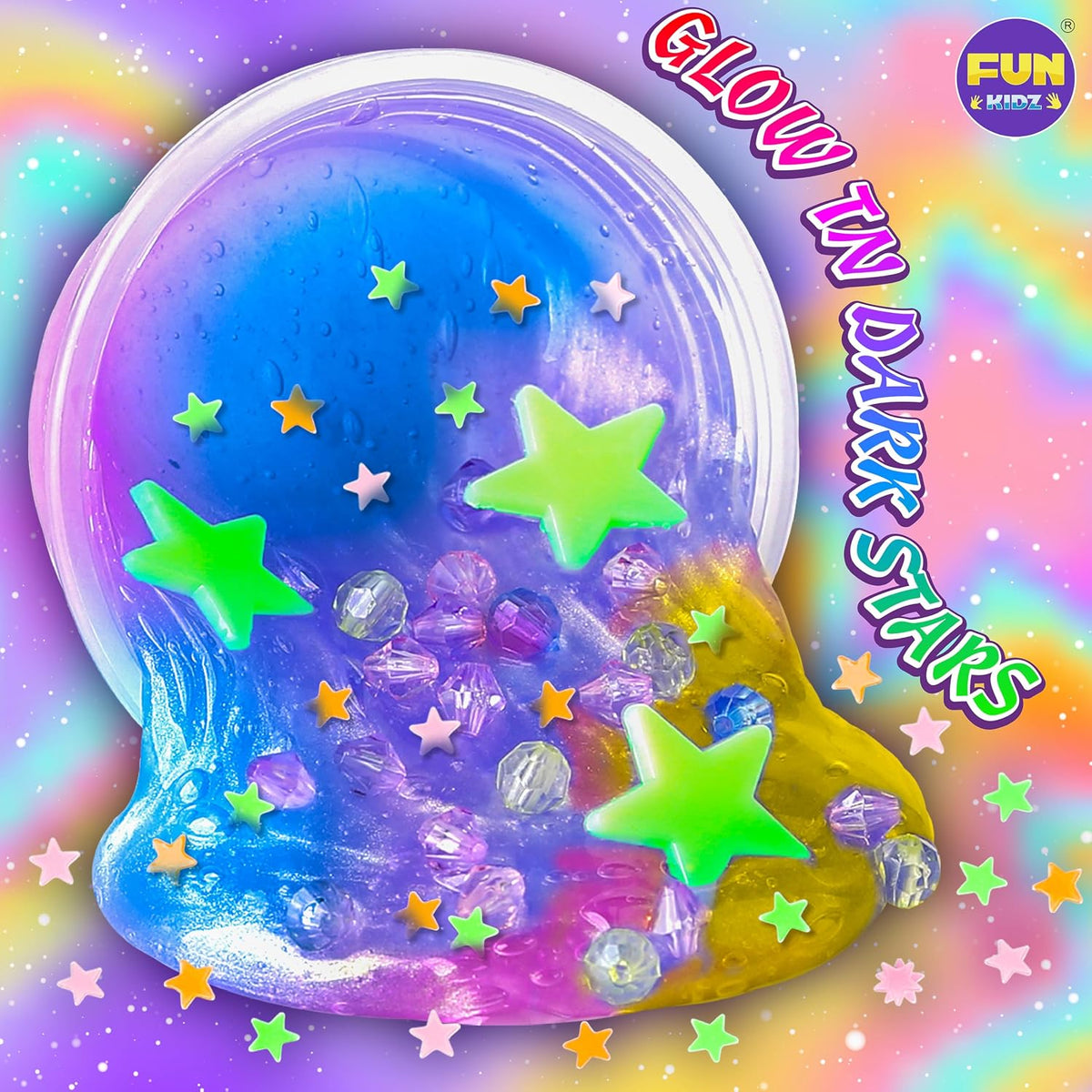 FunKidz - Kit de slime metálico de juguete para niños y niñas de 10 a 12 años, kit de fabricación de limo metálico para niños de 8 a 10 años, brillante, galáctico, divertidos regalos de slime