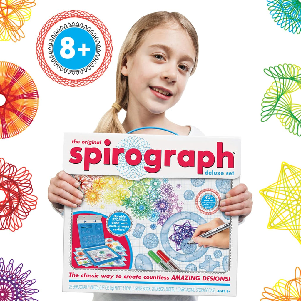 Spirograph — Set Deluxe — Kit de Dibujo de Arte en Espiral — La Forma Clásica de Hacer Innumerables Diseños Asombrosos — Para Niños de 8 Años en Adelante