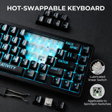 x XVX M67 Teclado inalámbrico 60% por ciento, teclado topográfico Q...