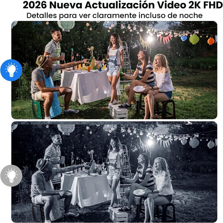Cámaras de seguridad 2K actualizadas 2025 inalámbricas para exterio...