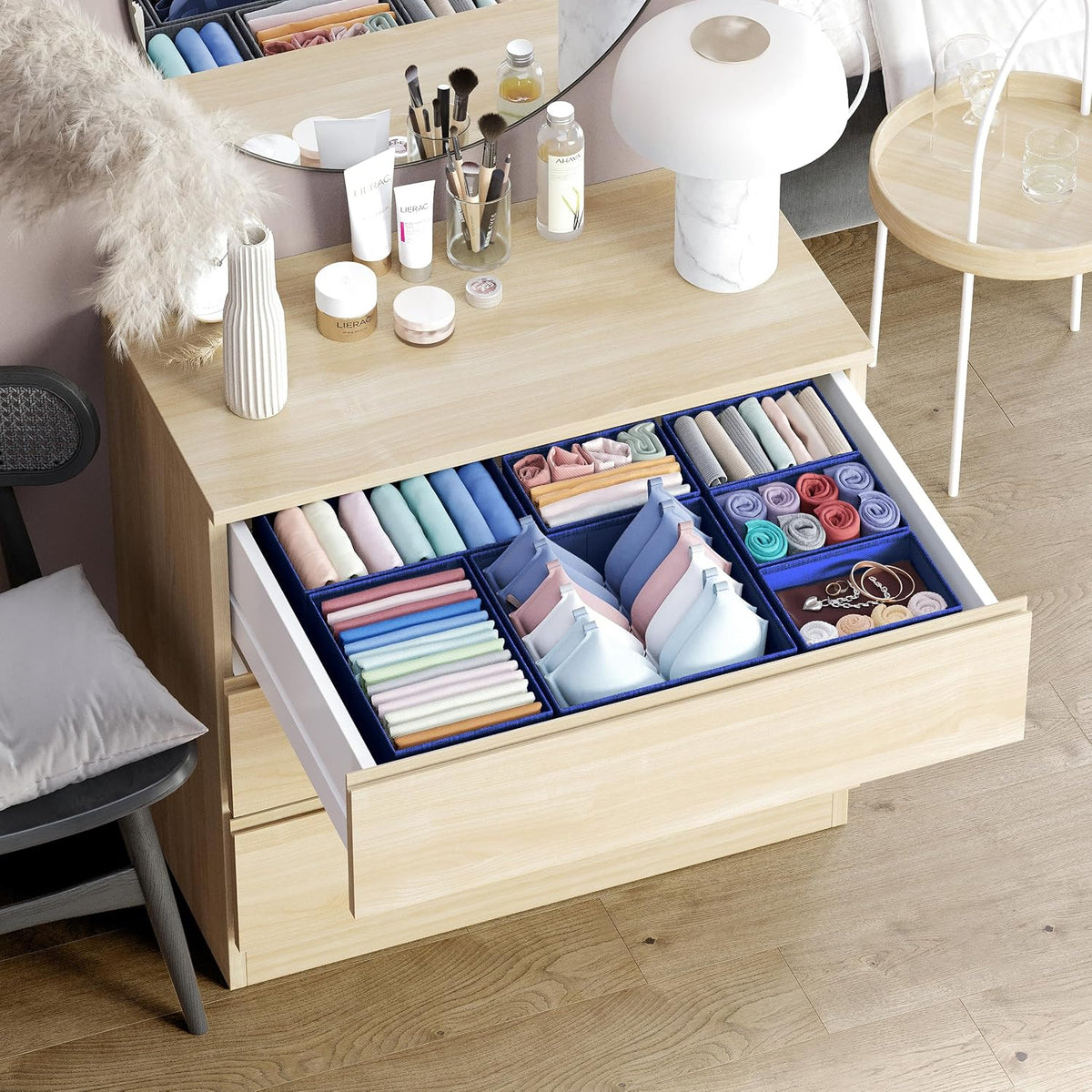 Set de Organizadores para Cajones de 12 piezas - Organizadores de Cajón en Navy para Guardia, Dormitorio y Closet